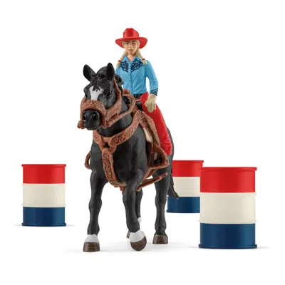 SCHLEICH Farm World Cowgirl Barrel Racing Fun Toy Playset