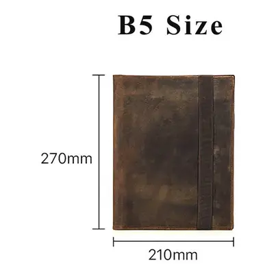 (b5) Vintage Genuine Leather Travel Notebook Cover Portfolio For A5 B5 Book Folio File Folder iP