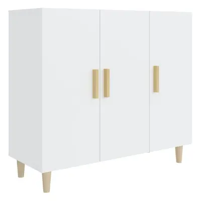 (white) vidaXL Sideboard Console Cabinet Cupboard Storage Organiser Engineered Wood