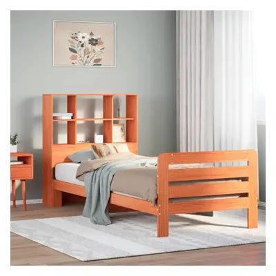 vidaXL Bed Frame without Mattress Wax Brown 90x190 cm Single Solid Wood Pine