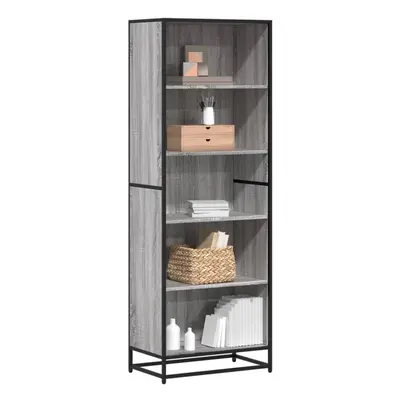 vidaXL Bookcase Bookshelf Rack Storage Cabinet Grey Sonoma Engineered Wood