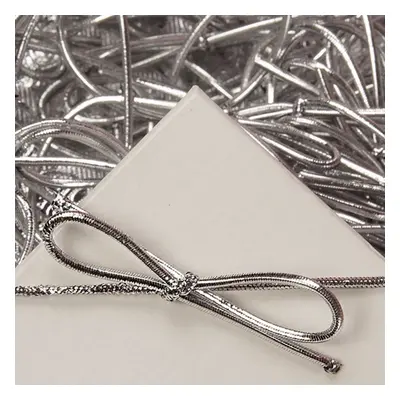 16 Inch Metallic Silver Stretch Loops (50 Pack)