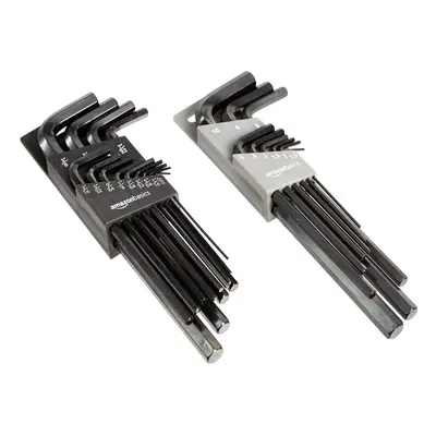 Amazon Basics 22-Piece Long Arm Hex Key Wrench Set - SAEMetric