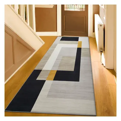 (80x300 cm, MILO- PRINTED RUG) Modern Non-Slip Rugs Printed Geometric Carpet Mat