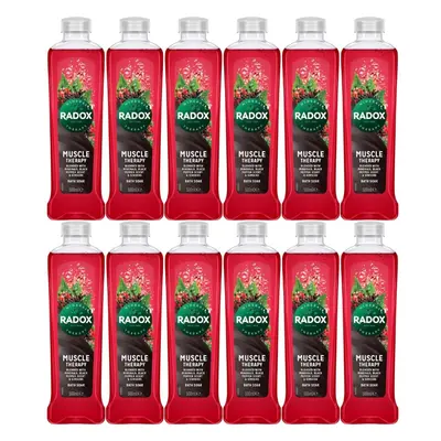 12 x Radox Men Muscle Therapy Bath Soak 500Ml (RED BOTTLE)