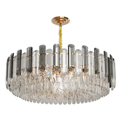 Modern Luxury Round Crystal Chandelier: 60cm Tiers Pendant Light