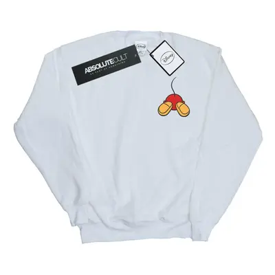 (5XL, White) Disney Mens Mickey Mouse Backside Breast Print Sweatshirt