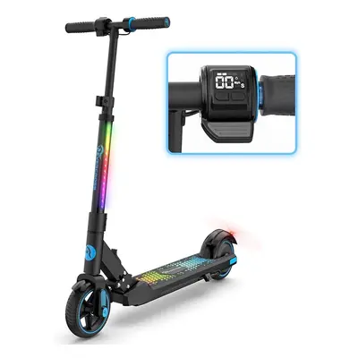 (Blue) Electric Scooter, 6.5'' Foldable Electric Scooter for Kids Ages 6-12, Up to KM/H & KM, LE