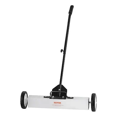 50Lbs Rolling Magnetic Sweeper with Wheels, Push-Type Magnetic Pick Up Sweeper, 24-inch Large Ma