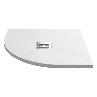 800mm Premium Slimline Quadrant Shower Tray - Slate White