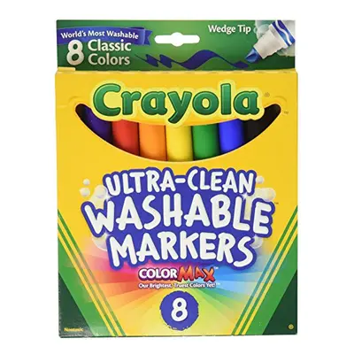 Crayola Ultra Clean Washable Markers Wedge Tip Colors may vary Count