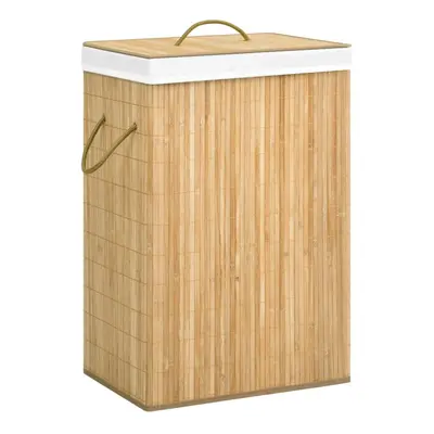 vidaXL Bamboo Laundry Basket 72L Washing Clothes Hamper Storage Bin Organiser