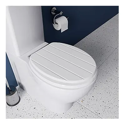 Croydex Portland Toilet Seat Tongue & Groove Design, Toilet Seat Soft Close, Quick Release for E