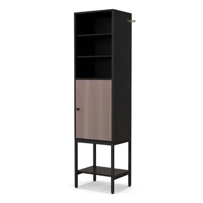 Tall Storage Cabinet Freestanding Cabinet w/Adjustable Shelf-Black