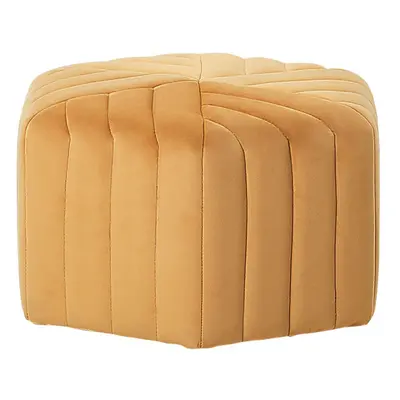 Velvet Pouffe Yellow MURIETTA