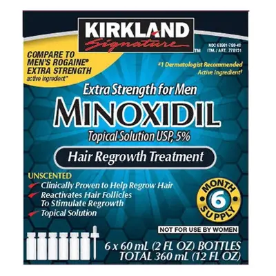 (6 Month Supply) Kirkland Signature Minoxidil Topical Solution Months Supply