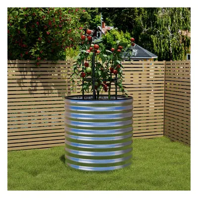 Cylindric Metal Raised Garden Beds Bottomless Galvanized Raised Planter Box kit for Planting Pla