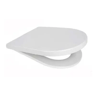 (White) Middle D Shape Toilet Seat Soft Close Quick Release x 449mm