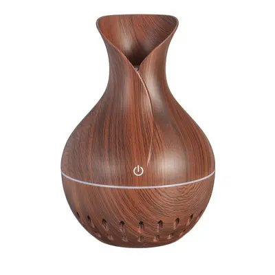 (A) Colors USB Mini Wood Grain Air Purifier Humidifier Aroma Essential Oil Diffuser LED Lights