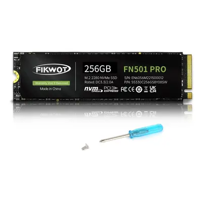 Fikwot FN501 Pro 256GB NVMe SSD - M.2 PCIe Gen3 x4 Internal Solid State Drive with Graphene Cool