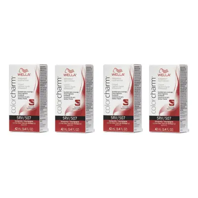 (5RV â pack of 4) 5RV Burgundy Wella Color Charm Permanent Haircolor