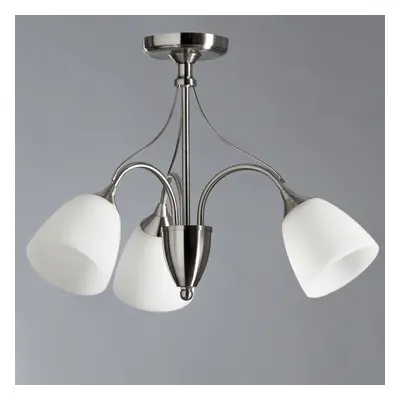 Franklin Ceiling Light Complete with Opal Glass - Satin Nickel