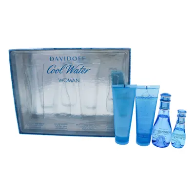 Cool Water by Davidoff for Women - Pc Gift Set 1.7oz EDT Spray, 2.5oz Gentle Shower Breeze, 2.5o