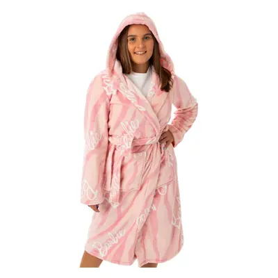 (L, Pink) Barbie Womens/Ladies Hooded Dressing Gown