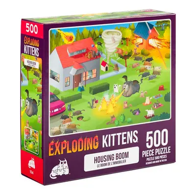 Exploding Kittens Piece Jigsaw Puzzle - Housing Boom Jigsaw Puzzles for Adults Cat Puzzle Art Pu