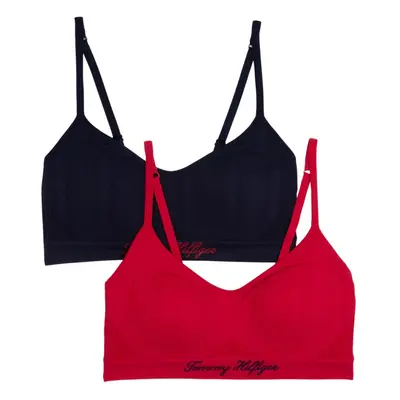 Tommy Hilfiger Women's Seamless Knit Bralette 2-Pack Barberry/SKYCPN