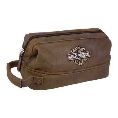 Harley Davidson Leather Toiletry Kit Brown One Size