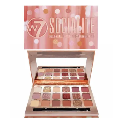 W7 Socialite Indulgent Multi-Textured Pressed Pigment Palette Colour Eye Shadow Palette