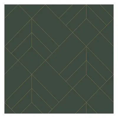 (Green/Gold) Sander Geometric Wallpaper Fine Decor