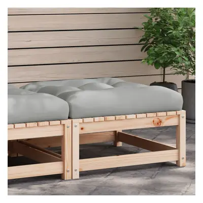 vidaXL Patio Footstool with Cushion Solid Wood Pine