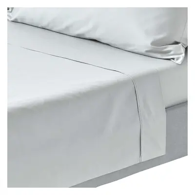 (Double, Silver Grey) Egyptian Cotton Flat Sheet Thread Count Bed Sheet