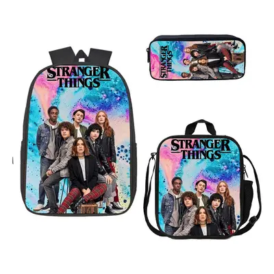 (3) Stranger Things School Bag Lunch Bag Pencil Case Kids Piece Set