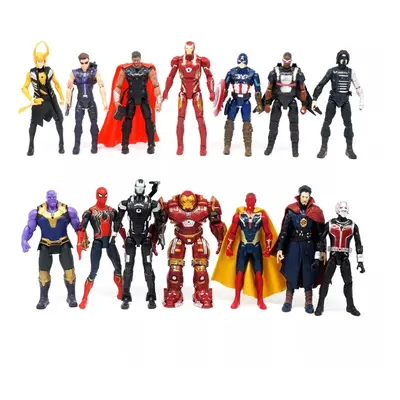 14Pcs Marvel Avengers Spider Iron Man Captain Thor 7" Action Figure Toys Model