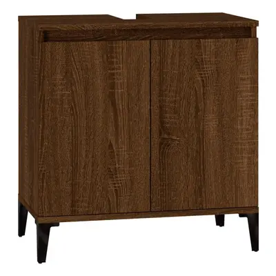 (brown oak) vidaXL Sink Cabinet Vanity Unit Storage Under Sink Cabinet Engineered Wood