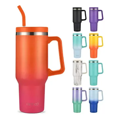 (Pink orange color change, 1200ML) Cross Border Specialized 40oz Handle Car Cup, Stainless Steel