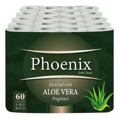 Phoenix Soft Aloe Vera Fragranced Luxury Toilet Rolls Bulk Buy - Quilted White Ply Toilet Paper 