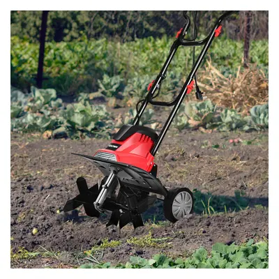 1200W Electric Tiller Garden Soil Cultivator Rotavator W/ Sharp Blades Foldable