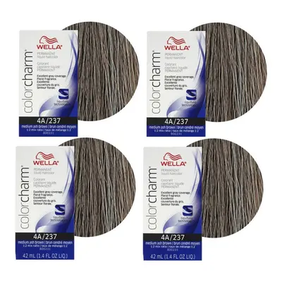 (4Pk 4A Medium Ash Brown ) Wella Color Charm Permanent Liquid Color | Wella Permanent Hair Dye