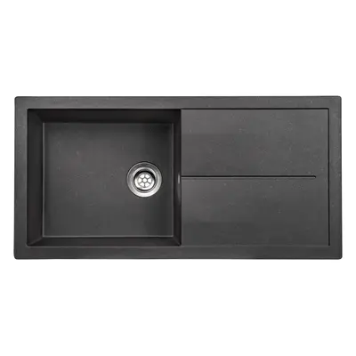 SIA DIAM10XLBL 1.0 Bowl Black Composite Reversible Inset Sink