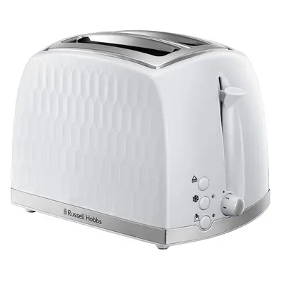 (White, Slice Toaster) Russell Hobbs 4 Slice Toaster - Contemporary Honeycomb Design with Extra 