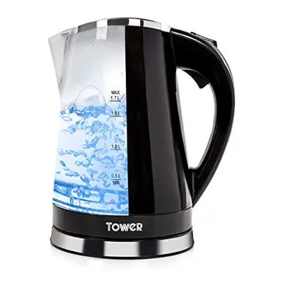 Tower T10012 LED Colour Changing Kettle, 1.7L, 2200W, Black