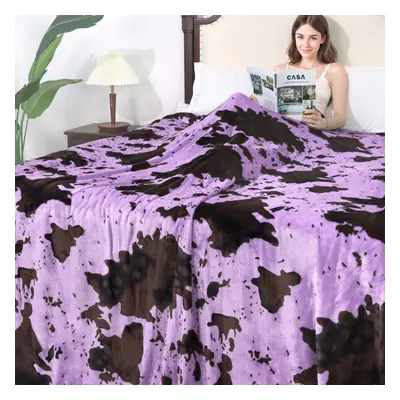 Soft Purple Blanket Queen Size Cute Soft Fuzzy Queen Bed Blanket Lightweight Lavender Throw Blan