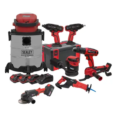 Sealey x SV20 Series Cordless Tool Combo Kit 20V - Batteries CP20VCOMBO4