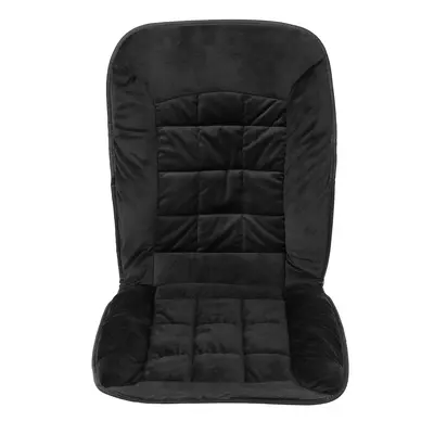 (Black) Plush Car Front Seat Cushion Comfortable Winter Warmer Cover Pad Chair Protector Univers