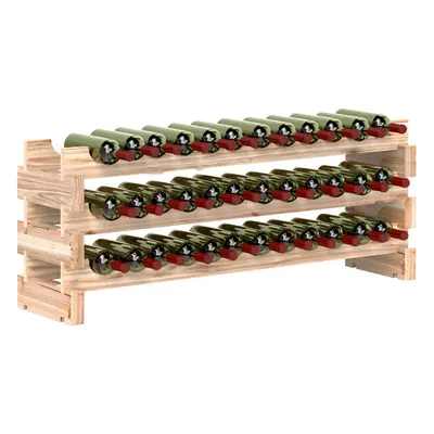 HOMCOM Bottle Shelf Wine Rack Holder Standing Holds Storage Fir Wood Cellar