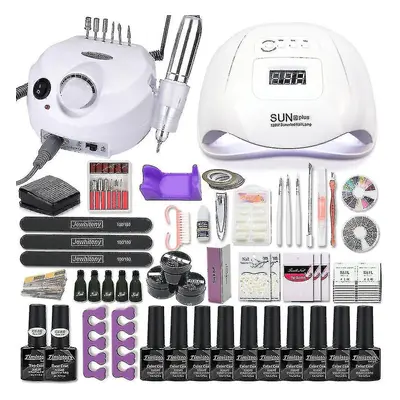 Nail Art Set 120/80/54w Uv Led Lamp Gel Nail Polish Set Electric Nail Drill Nail Art Set -ys